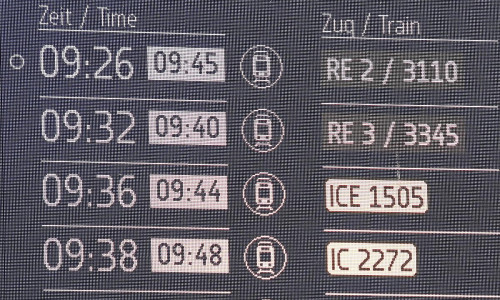 Anzeigetafel bei der Deutschen Bahn (Archiv)