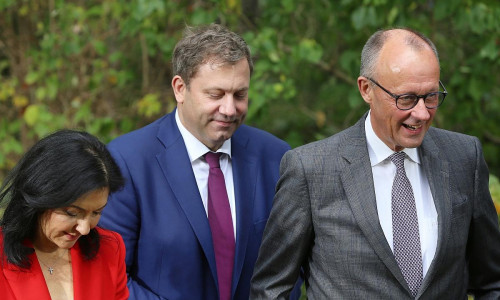 Katherina Reiche, Lars Klingbeil und Friedrich Merz (Archiv)
