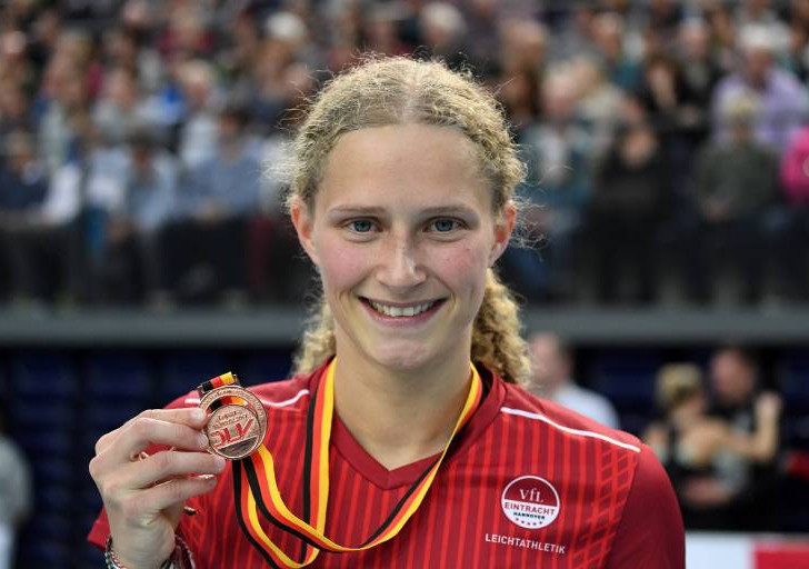 Bronze bei den 64. Deutschen Leichtathletik-Hallenmeisterschaften in Leipzig über die 400 Meter bei den Frauen: Laura Gläsner. Foto: imago/Chai v.d. Laage
