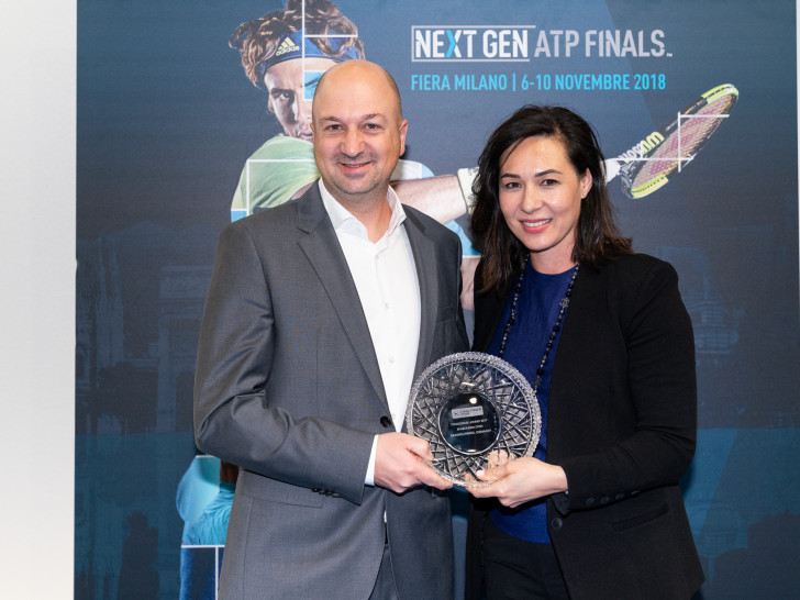 Volker Jäcke mit ATP-Vizepräsidentin Alison Lee. Foto: privat