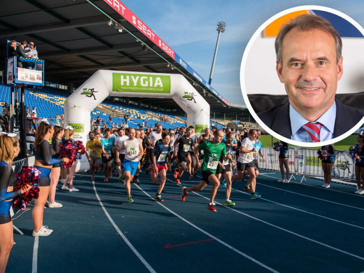 Start des Hygia Firmenlauf 2017. Braunschweigs OB Ulrich Markurth gratulierte unlängst zum diesjährigen Jubiläum. Fotos: Die Sportmacher/Stadt Braunschweig/Daniela Nielsen