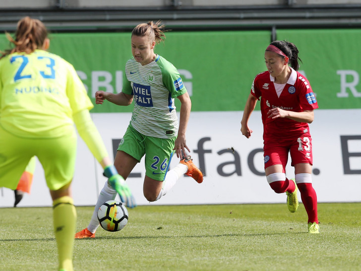 Caroline Hansen erzielte das Tor des Tages für die VfL-Damen in Potsdam. Foto: Agentur Hübner/Archiv