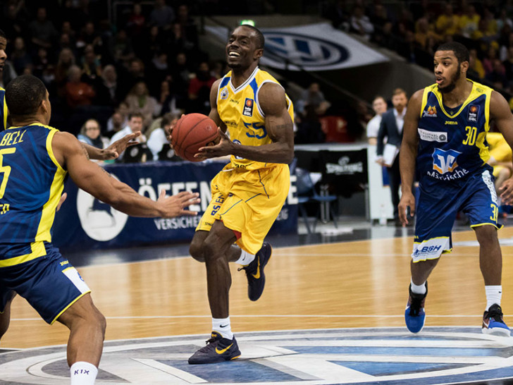 Hatte zur Rückkehr gut lachen: Jermaine Anderson. Foto: Helbig/SFBS