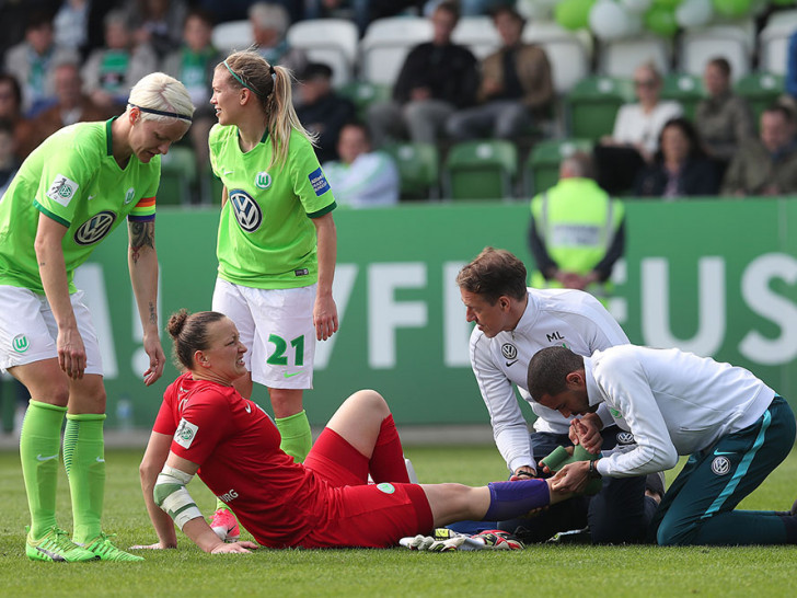 Verletzte sich beim Kantersieg der deutschen Nationalmannschaft gegen Slowenien: Almuth Schult. Foto: Agentur Hübner