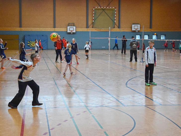 Die Kinder maßen sich im Faustball in der Sporthalle an der IGS Franzsches Feld. Foto: privat
