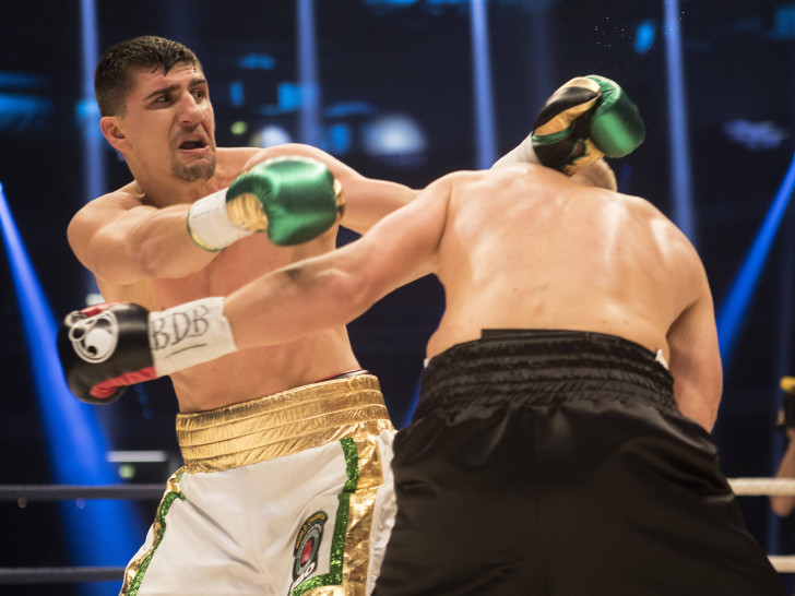 Wirbelte ordentlich los gegen seinen Kontrahenten: Marco Huck. Foto: Imago/Marinanne Müller