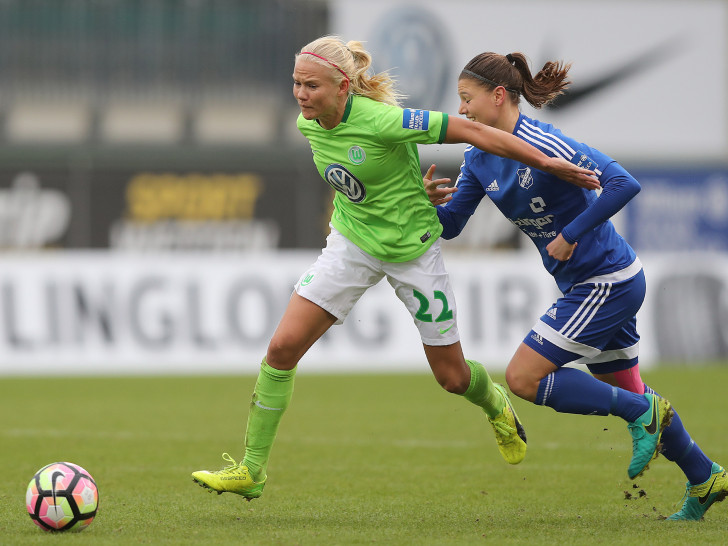 Bei der Wahl zur Fußballerin des Jahres knapp geschlagen: VfL-Powerfrau Pernille Harder. Foto: Agentur Hübner