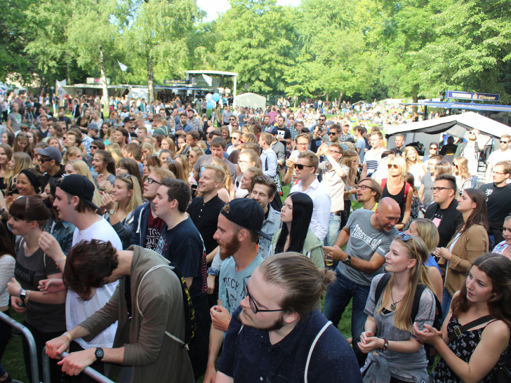 Die zahlreichen Gäste sammeln sich bei "Fuck Art, Let`s Dance"  vor der Bühne. Foto: Max Förster