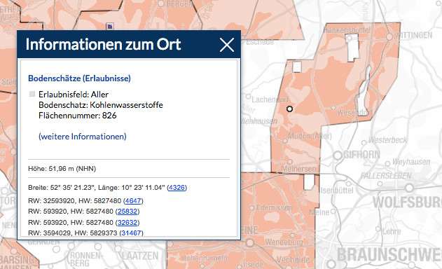 Dieses Gebiet im Landkreis Gifhorn darf Vermillion Energy Germany GmbH noch Erdöl- und Ergasvorkommen untersuchen. Bild: LBEG Niedersachsen