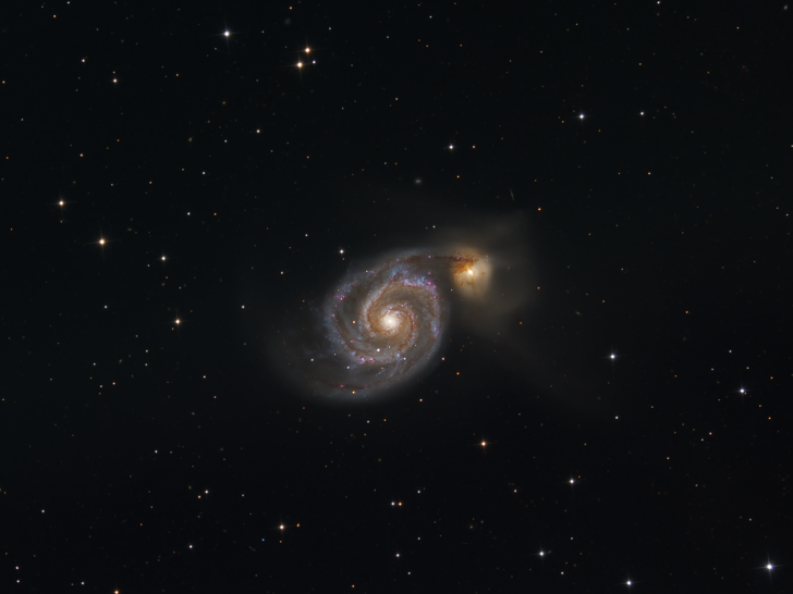 Ein kleiner Vorgeschmack für hervorragende Astro-Fotos, die gezeigt werden: Whirlpool-Galaxie M 51. Foto: Sternwarte St. Andreasberg/Martin Armbrecht