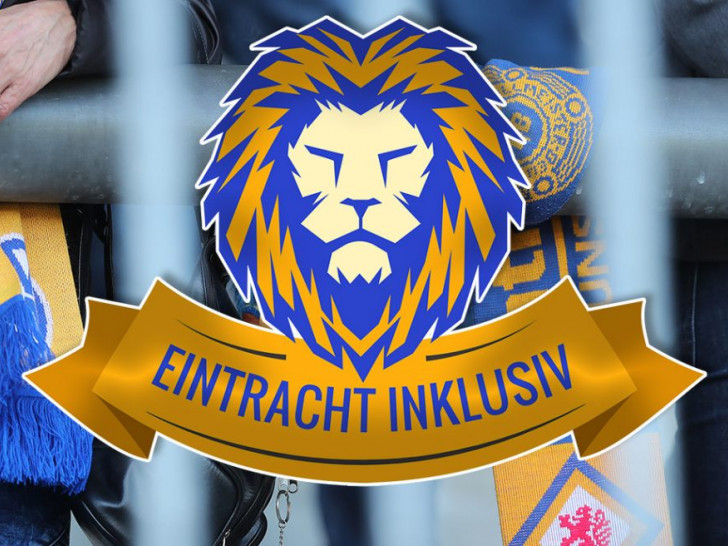 Ein besonderer Fanclub: Eintracht inklusiv. Foto: Agentur Hübner/Logo: Eintracht inklusiv