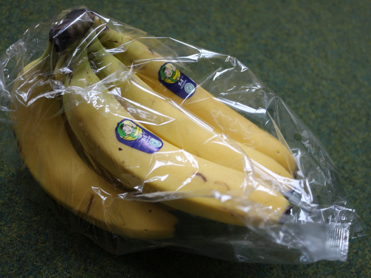 Eine völlig unnötige Verpackung für Bananen.