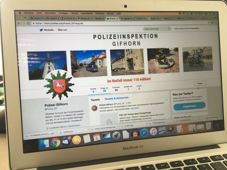 Der Gifhorner Polizei kann man ab sofort auch über Twitter folgen. Foto: Alexander Dontscheff