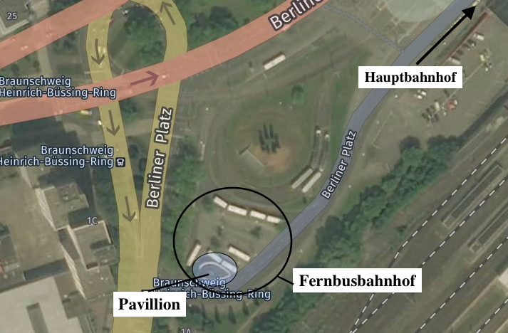Der Busbahnhof befindet sich in direkter Nähe zum Hauptbahnhof. Karte: maps4news.com/Nick Wenckel