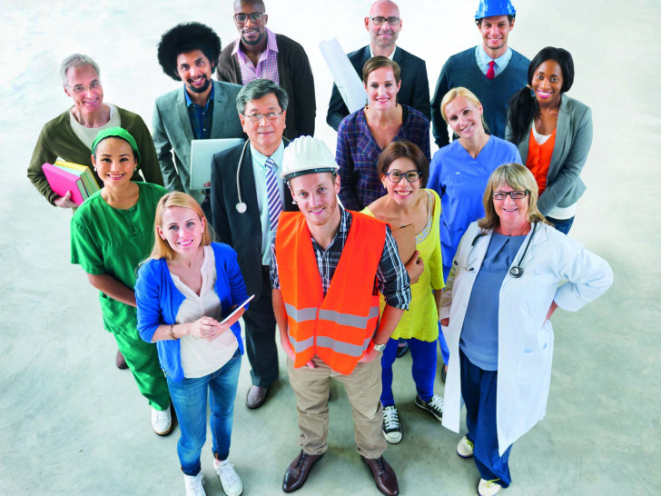 Unterschiedliche Menschen mit unterschiedlichen Jobs. Foto: Bundesagentur für Arbeit