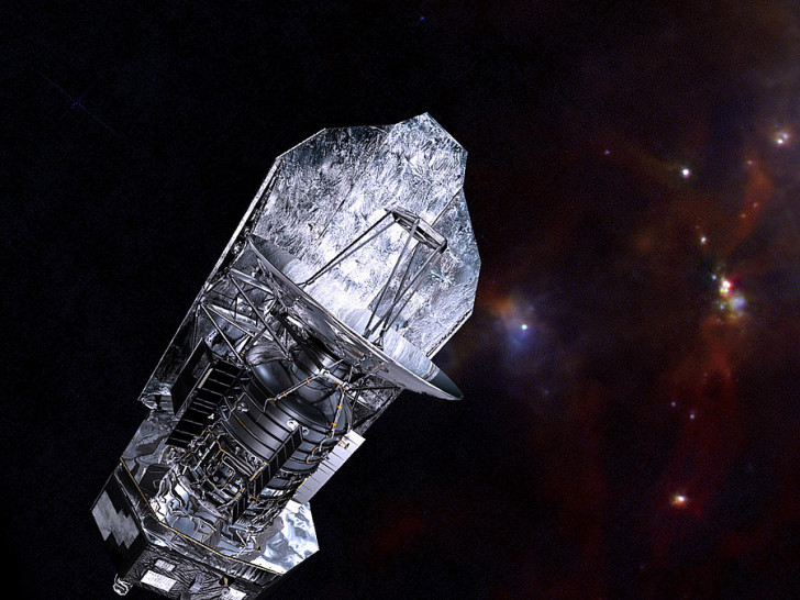Das Weltraumteleskop Herschel (2009–2013) ermöglichte faszinierende Einblicke in die Entstehung von Sternen. Abb.: ESA. 