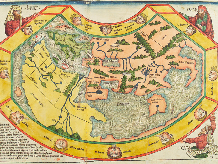 Weltkarte aus der Schedelschen Weltchronik, 1493. Foto: HAB