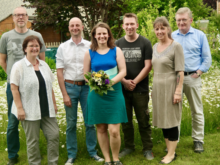 Der neue Kreisgruppenvorstand der Grünen. Von links: Claas Rühling, Sabine Seifarth, Mathias Schlawitz, Julia Hamburg, Fabian Degen, Simone Stolzenbach und Stefan Scheele. Foto: Die Grünen, Kreisverband Goslar