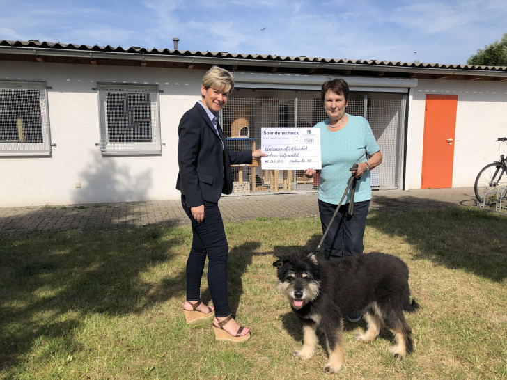 Kerstin Hecker übergibt den Scheck an Ute Rump.

Foto: Stadtwerke Wolfenbüttel