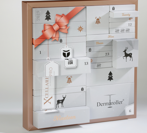 Der Dermaroller Adventskalender 2019 verspricht Freude und Luxus-Pflege an jedem Adventstag. Foto: Dermaroller GmbH