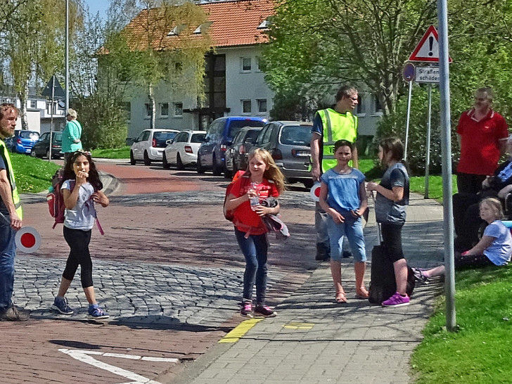 Verkehrshelfereinsatz auf der Lessingstraße. Foto: Verkehrswacht 