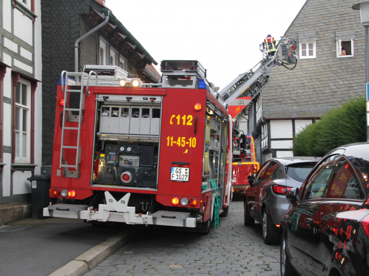 Feuerwehrübung in Alstadtenge der Schilderstraße . Foto: Feuerwehr Goslar