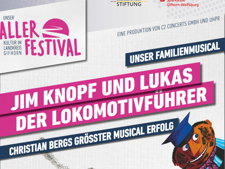 Ebenfalls zu bewundern: Das Familienmusical „Jim Knopf und Lukas der Lokomotivführer" im Schlosshof. Flyer: Veranstalter