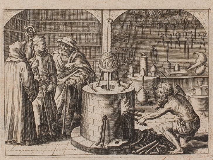Im Labor der Alchemisten spielten auch Bücher eine Rolle. Foto: Michael Maier