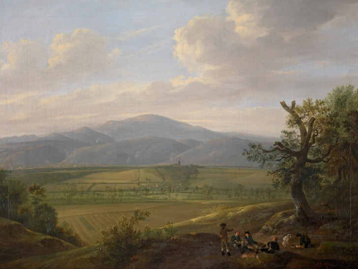 Pascha Johann Friedrich Weitsch (1723–1803), Brockenpanorama, vom Kleinen Fallstein aus gesehen, um 1775. Foto: C. Cordes, Herzog Anton Ulrich-Museum