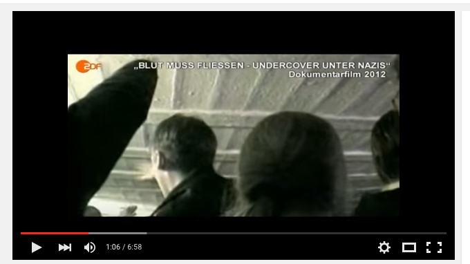 Bei der Vorführung des Films "Blut muß fliessen - Undercover unter Nazis", soll es zu Störungen gekommen sein. Foto: Screenshot/"Blut muß fliessen - Undercover unter Nazis", Sina Rühland
