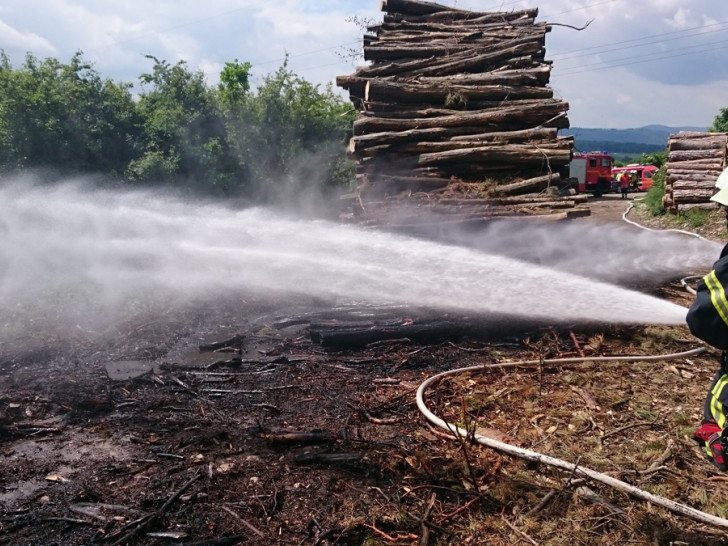 Es wurde viel Wasser benötigt um den Flächenbrand zu Löschen. Foto: Feuerwehr