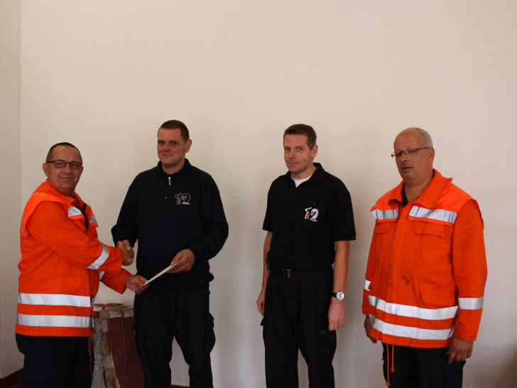 Von links: Stadtbrandmeister Christian Hellmeier, Löschmeister Norbert Bothe, Hauptbrandmeister Ullrich Kohl und Goslars Ortsbrandmeister Olaf Laue. Foto: Feuerwehr Goslar