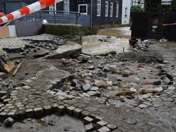 Nach dem Hochwasser 2017 glich der Bereich am Trollmönch einem Schlachtfeld. Künftig soll ein Maßnahmenbündel die Schäden in der Altstadt so gering wie möglich halten. Archivfoto: Stadt Goslar