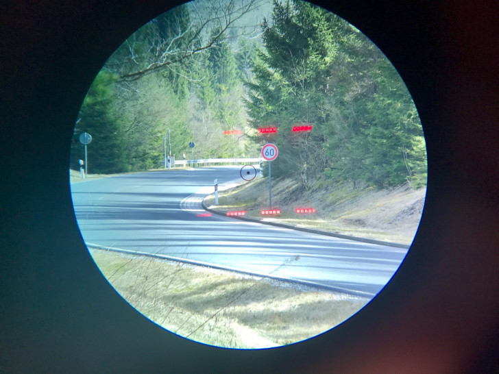 Blick durch die Laserpistole. Foto: Polizei Oberharz