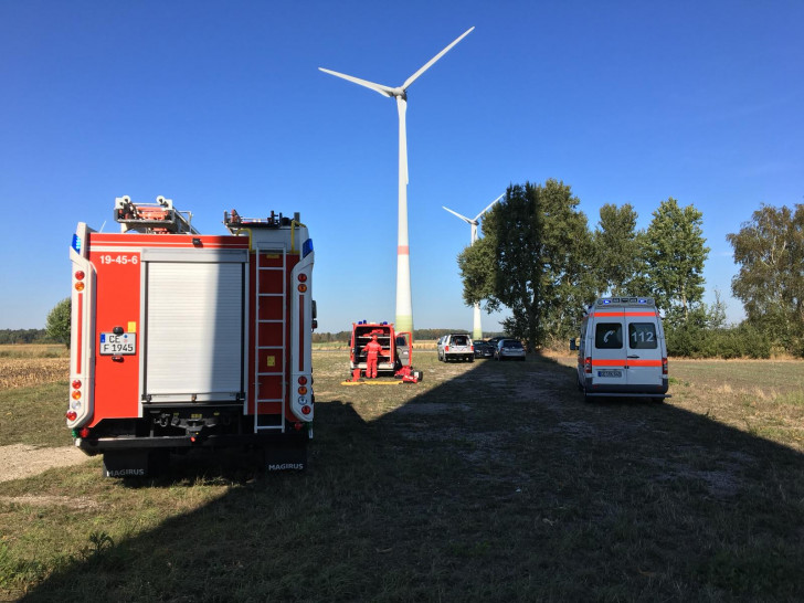 Notfalleinsatz im Windpark Schmarloh - allerdings nur eine Übung. Fotos: aktuell24/Kr