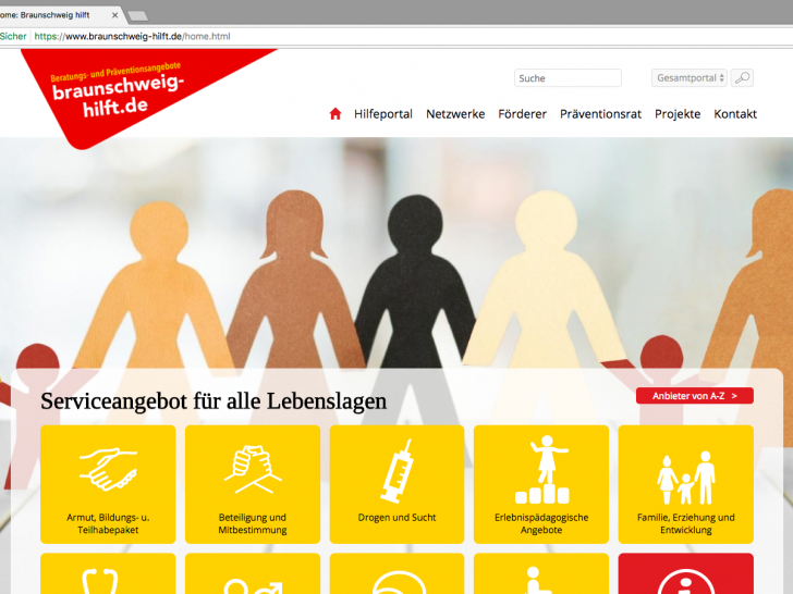 Das Angebot von www.braunschweig-hilft.de wurde überarbeitet. Screenshot: www.braunschweig-hilft.de 
