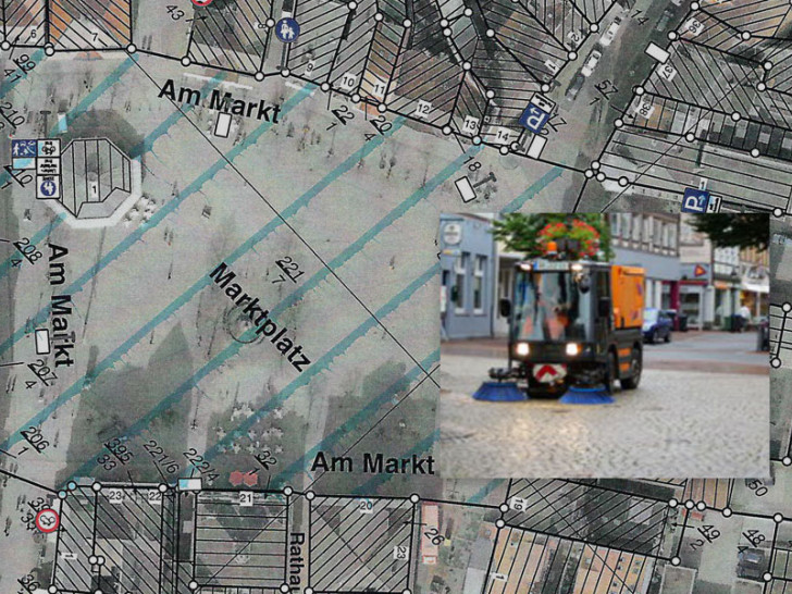 Der Marktplatz in Peine wird zukünftig als gesamtes Gebiet gekehrt. Fotos: Stadt Peine