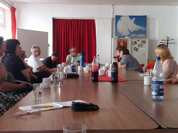 Vortrag im Sozialcafe der Linken Wolfenbüttel. Foto: privat