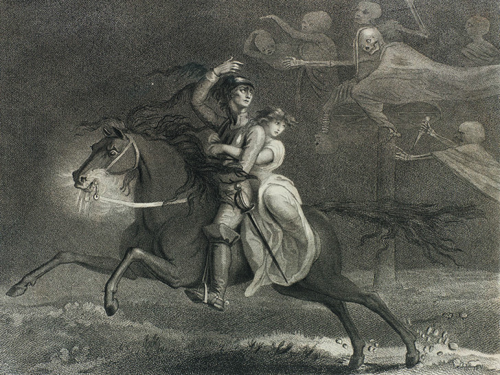 Lady Diana Beauclerc, gestochen von Francesco Bartolozzi, in: Bürger, Leonora, London 1796. Foto: Herzog August Bibliothek