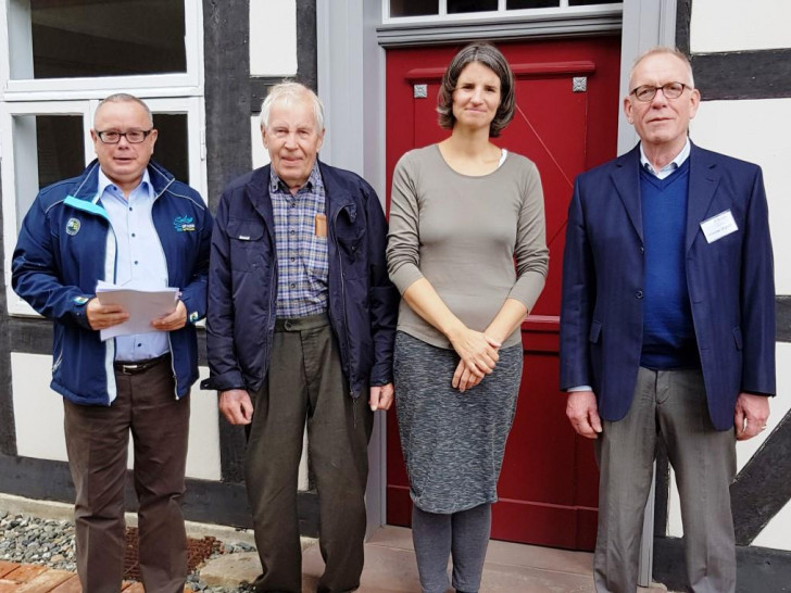 Rebekka Denz vom Israel Jacobson Netzwerk besuchte das Gärtnermuseum. Beteiligt waren (v. l.) Andreas Meißler, Herbert Linne und Christian Hogrefe. Foto: privat 
