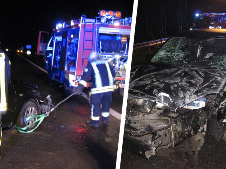 Das Fahrzeug wurde bei dem Unfall stark beschädigt. Fotos: Feuerwehr Flechtorf