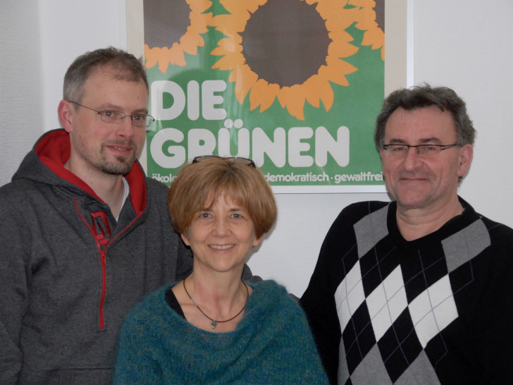 Der neue Vorstand des Ortsverbandes Bündnis90/Die Grünen: Nils Linneweber, Sünke Freiberger und Holger Fenker. Foto: Holger Plaschke