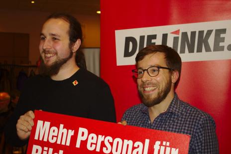 Die Bundestagskandidaten Lukas Jacobs und Victor Perli stehen für eine Verjüngungskur. Foto: DIE LINKE