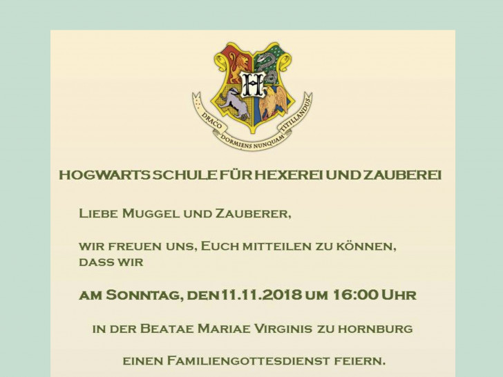 Die ev.-luth. Kirchengemeinde Hornburg/Isingerode lädt alle kleinen und großen Harry Potter Fans herzlich zu einem besonderen Gottesdienst ein. Quelle: Kirche Hornburg