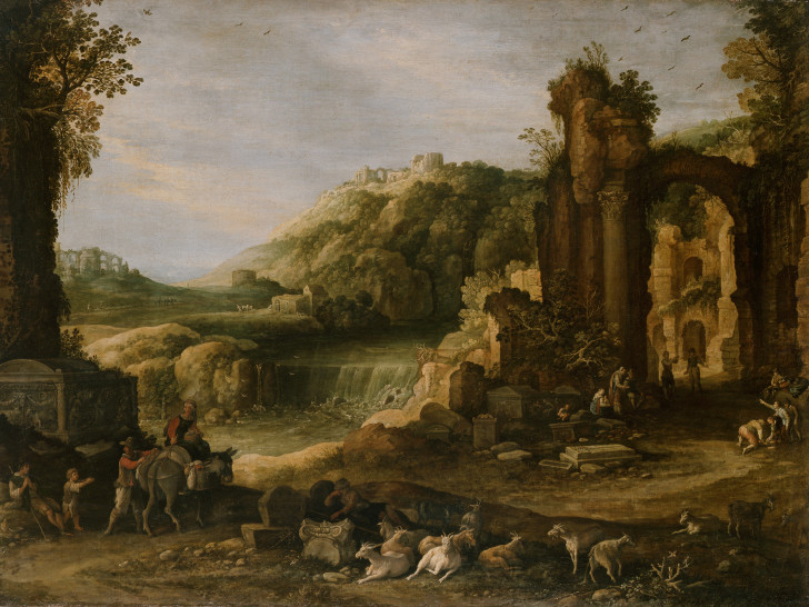 Paul Bril, Römische Landschaft mit Wasserfall, um 1605 – 1610, Foto: Herzog Anton Ulrich-Museum