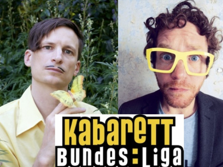 Es ist wieder Kabarett-Bundesliga-Zeit in Goslar! Zum Auftakt der siebten Saison treffen am Samstag, 19. September Anton Grübener und Friedemann Weise im Goslarer Theater aufeinander.Foto: Kabarett Bundsliga/Montage Anke Donner