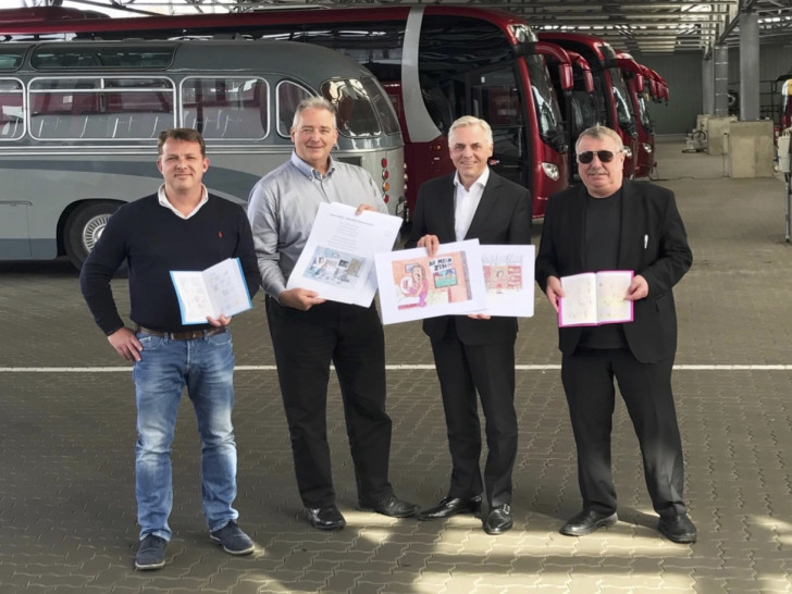 Vertreter der Initiative Wilhelm Busch & Co.: Steffen Maschke, Frank Oesterhelweg, Wilhelm Schmidt, Georg Ruppelt (v. li.). Foto: Reisebüro Schmidt GmbH