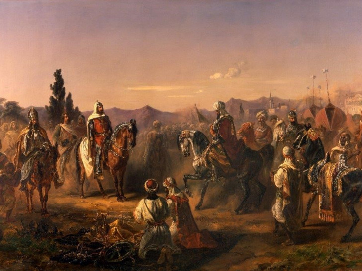 Heinrich der Löwe trifft in Palästina mit Sultan Arslan zusammen, gemalt 1887 von Hermann August Theodor Tunica (1826-1907) Städtisches Museum Braunschweig. Foto: Dirk Scherer