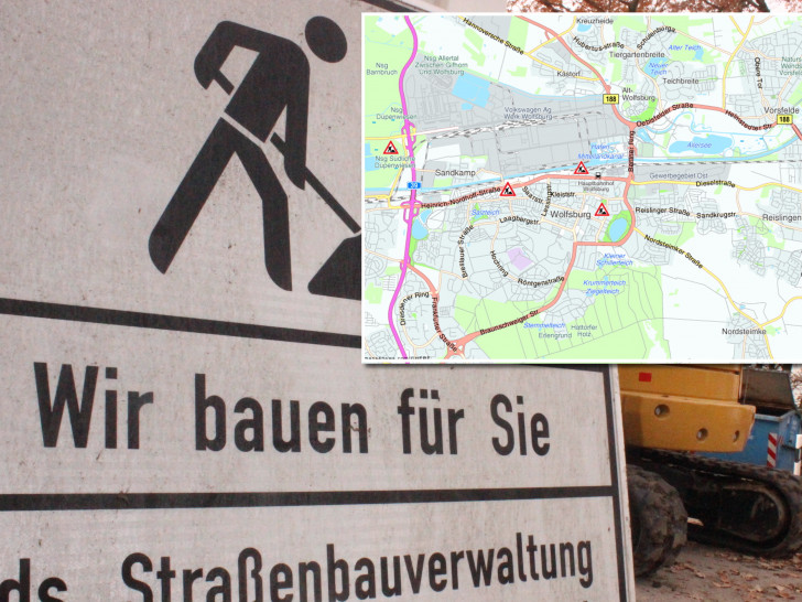 regionalHeute.de gibt einen Überblick zu den aktuellen Baumaßnahmen in Wolfsburg. Foto: Nick Wenkel/Anke Donner, Karte: maps4news.com
