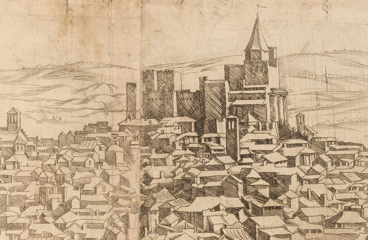 Ansicht von Toledo (Detail), Johannes Maior, 1. H. 16. Jh., Papier auf Leinwand, Braunschweig, Braunschweigisches Landesmuseum, Foto: A. Pröhle, Braunschweigisches Landesmuseum